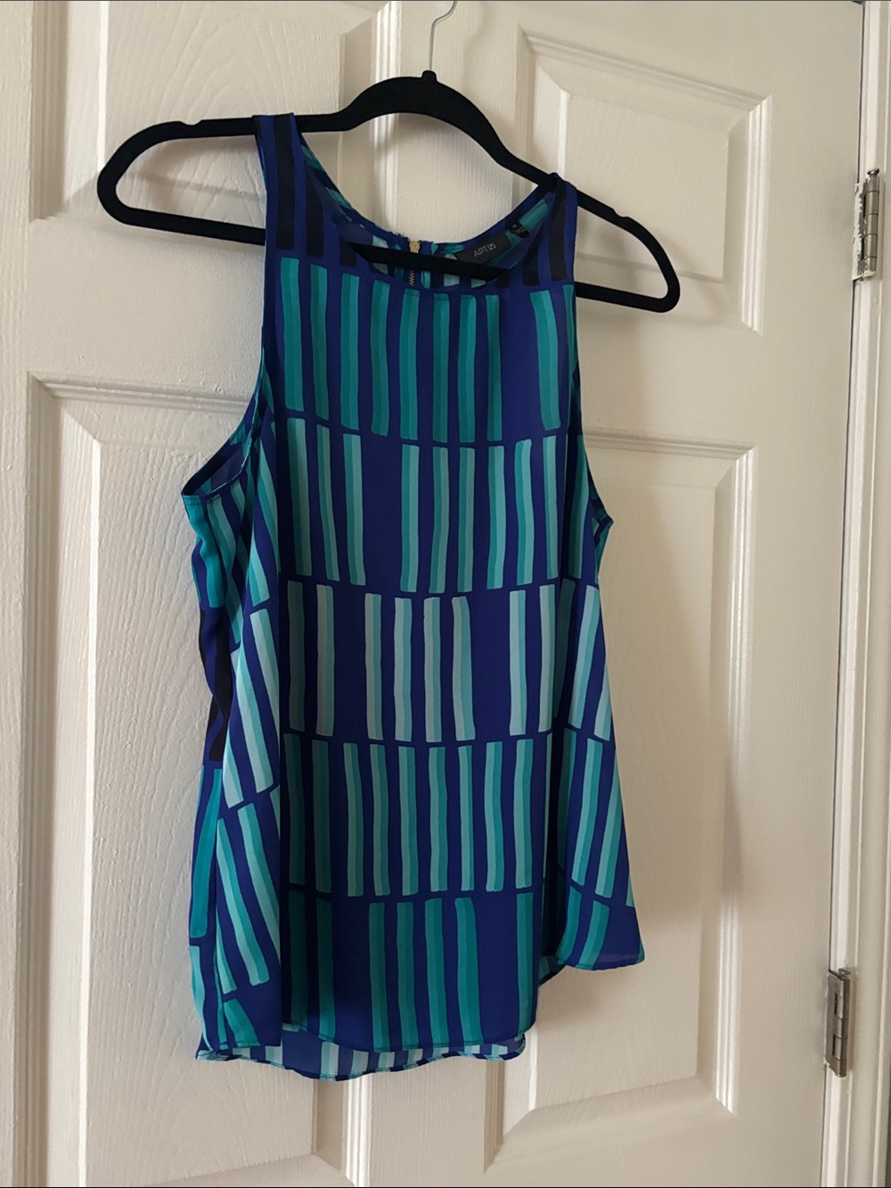 Apt. 9 Blue and Teal Striped Sleeveless Shell